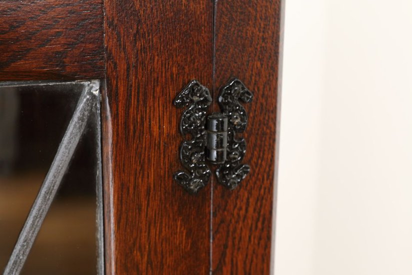 Oak leaded door bookcase画像