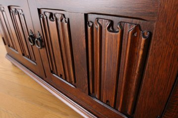 Oak leaded door bookcase画像