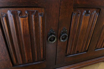 Oak leaded door bookcase画像