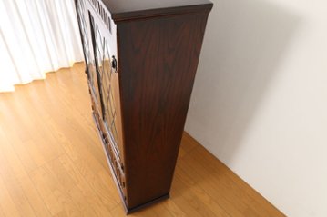 Oak leaded door bookcase画像