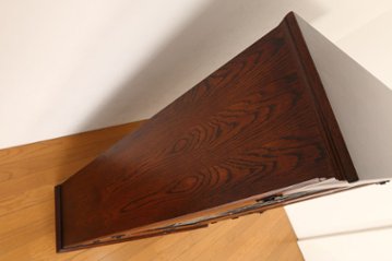 Oak leaded door bookcase画像