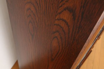 Oak leaded door bookcase画像