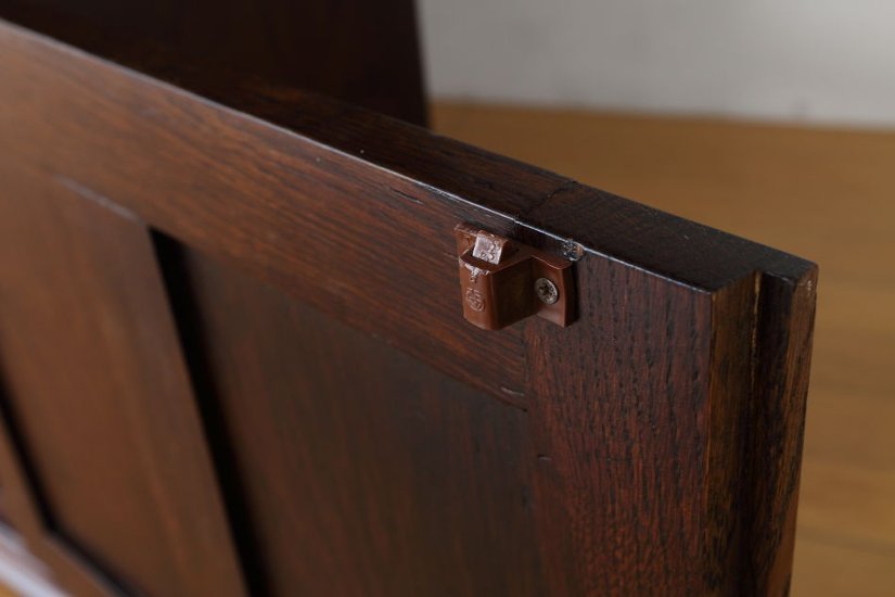 Oak leaded door bookcase画像