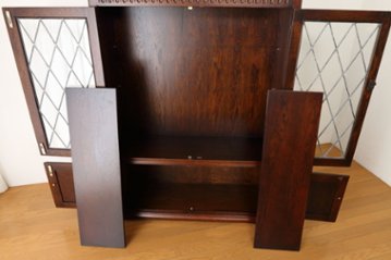 Oak leaded door bookcase画像
