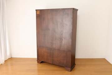 Oak leaded door bookcase画像