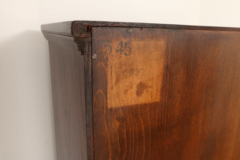Oak leaded door bookcase画像