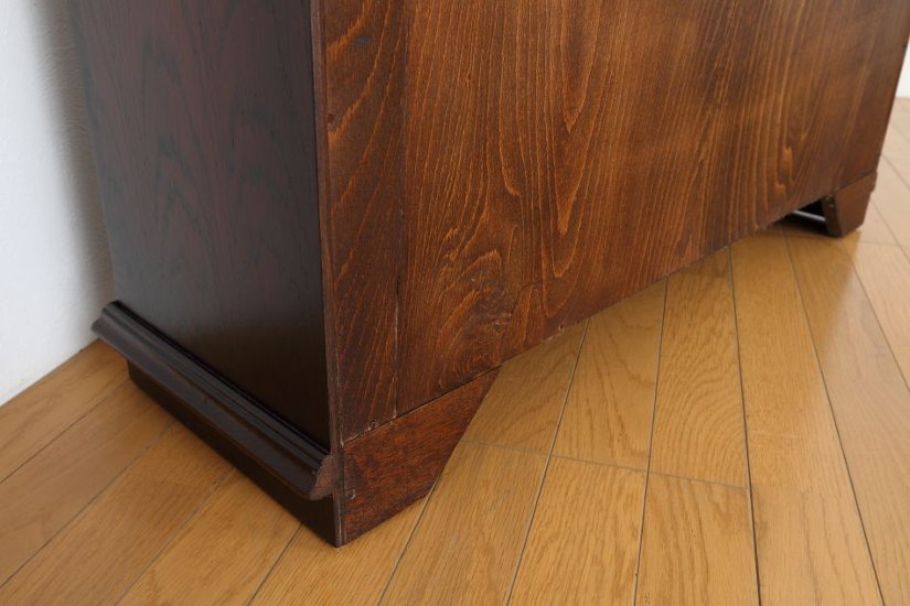 Oak leaded door bookcase画像