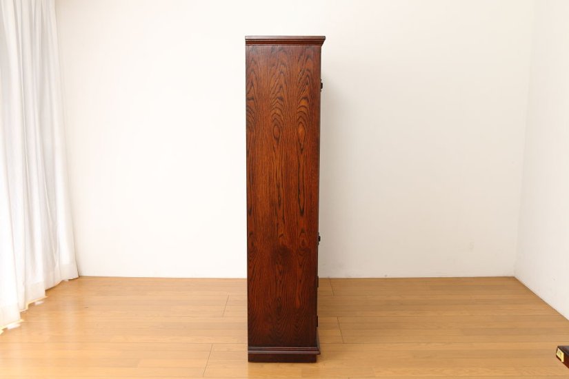 Oak leaded door bookcase画像