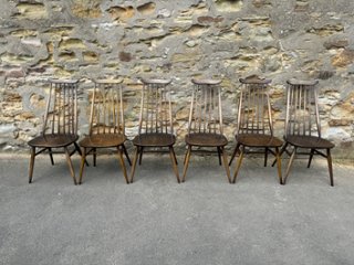 6 Ercol chairs and table(Chairs)画像