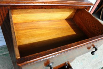 Art Deco style oak tall chest of 6 drawers画像