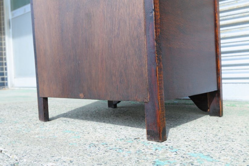 Art Deco style oak tall chest of 6 drawers画像