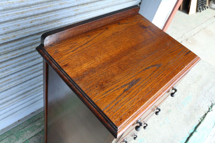 Art Deco style oak tall chest of 6 drawers画像