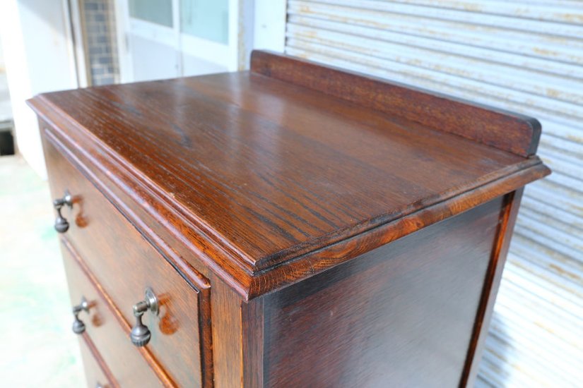 Art Deco style oak tall chest of 6 drawers画像