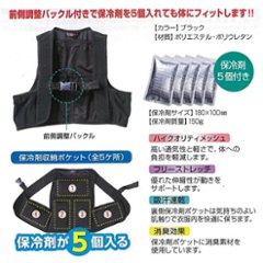 クリーンベスト 保冷剤入り冷却ベスト 熱中症対策 CN138　の画像