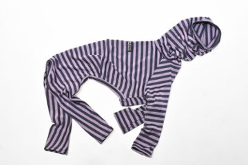 シュージンボーダーピチつなぎ／ピンク×グレーの画像