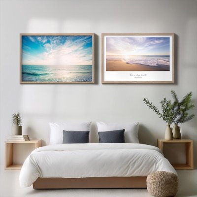 【送料無料】夏×海×sea×青×波×空×リゾート×キャンバスアート×アートポスター【1~3営業日で出荷・国内配送】[f755]の画像
