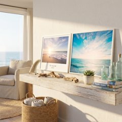 【国内配送・送料無料】夏×海×sea×青×波×空×リゾート×キャンバスアート×アートポスター【1~3営業日で出荷】[f755]の画像
