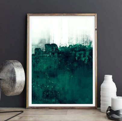 【国内配送・送料無料】グリーン×抽象画×緑の情景×シンプル×キャンバスアート×アートポスター【1~3営業日で出荷】[f781]の画像