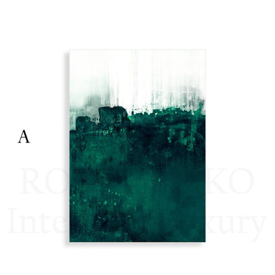 【国内配送・送料無料】グリーン×抽象画×緑の情景×シンプル×キャンバスアート×アートポスター【1~3営業日で出荷】[f781]画像