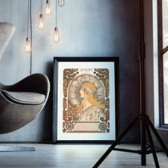 【送料無料】ミュシャ［LA PLUME(ラ・プリューム)］Alfons Maria Mucha×キャンバスアート×アートポスター【1~3営業日で出荷・国内配送】[f792]の画像