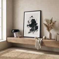 【国内配送・送料無料】墨×和モダン×インクアート×キャンバスアート×アートポスター【1~3営業日で出荷】[f804]画像