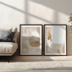 【送料無料】上品ベージュ・ゴールド抽象画×油彩×キャンバスアート×アートポスター【1~3営業日で出荷・国内配送】[f806]の画像