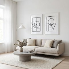 【国内配送・送料無料】ラインアート「HOME｜LOVE」シンプル・ミニマル×キャンバスアート×アートポスター【1~3営業日で出荷】[f807]画像