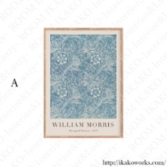 【送料無料】ブルーアート/モネ・ウィリアムモリス（MONET/WILLIAM MORRIS）睡蓮×キャンバスアート×アートポスター【1~3営業日で出荷・国内配送】[f812]画像