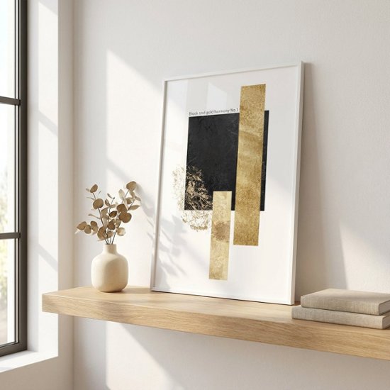 【国内配送・送料無料】「Golden」Seleneaアート×ブラックゴールド×上品キャンバスアート×アートポスター【1~3営業日で出荷】[f822]画像