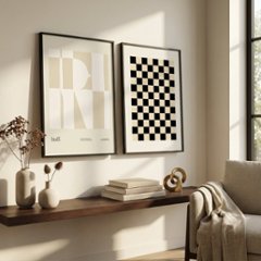 【国内配送・送料無料】モダン抽象デザイン×モノトーン×幾何学×キャンバスアート×アートポスター【1~3営業日で出荷】[f830]画像