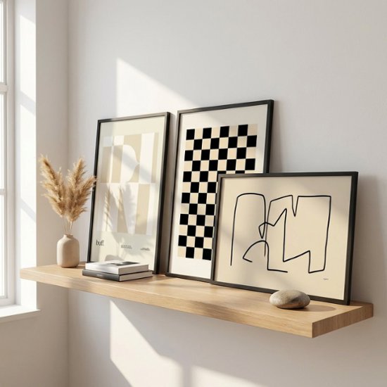 【国内配送・送料無料】モダン抽象デザイン×モノトーン×幾何学×キャンバスアート×アートポスター【1~3営業日で出荷】[f830]画像