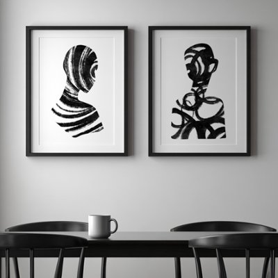 【送料無料】『Silhouette Noir』モノトーン×シルエットデザイン×キャンバスアート×アートポスター【1~3営業日で出荷・国内配送】[f881]の画像