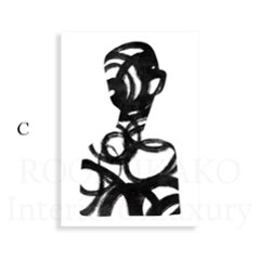 【送料無料】『Silhouette Noir』モノトーン×シルエットデザイン×キャンバスアート×アートポスター【1~3営業日で出荷・国内配送】[f881]画像