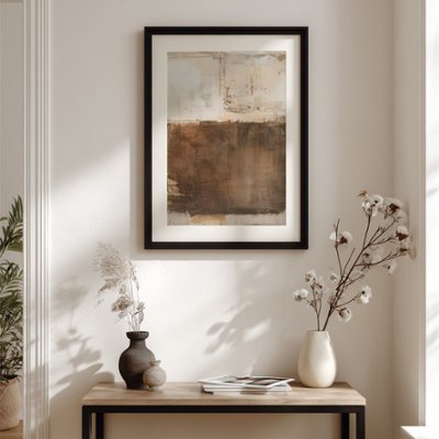 【送料無料】『Earth Layers』ブラウン×抽象デザイン×キャンバスアート×アートポスター【1~3営業日で出荷・国内配送】[f882]の画像