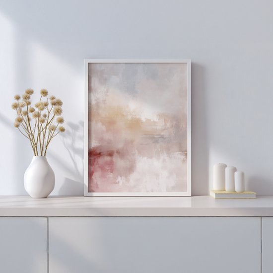 【送料無料】［Lueur｜リュール］ピンクベージュ×抽象デザイン×マーブル×キャンバスアート×アートポスター［Altinage｜アルティナージュ］【1~3営業日で出荷・国内配送】[f884]画像