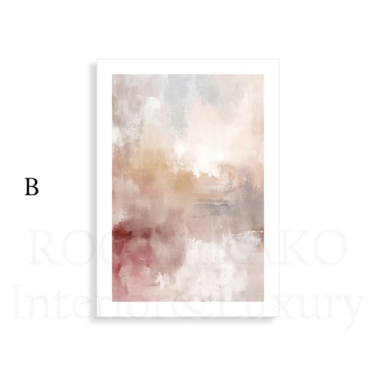 【送料無料】［Lueur｜リュール］ピンクベージュ×抽象デザイン×マーブル×キャンバスアート×アートポスター［Altinage｜アルティナージュ］【1~3営業日で出荷・国内配送】[f884]画像