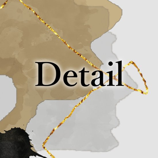 【国内配送・送料無料】ホテルライク×ゴールドライン×ブルーグレー×抽象・ニュアンス×キャンバスアート×アートポスター【1~3営業日で出荷】[f886]画像