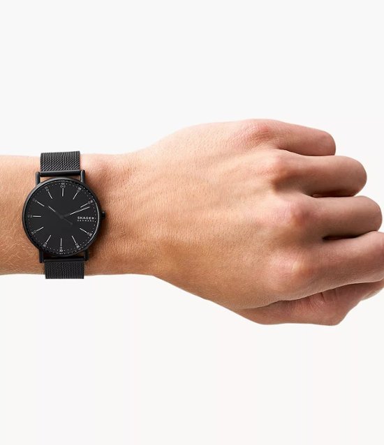  スカーゲン　SKW6579【国内正規品】腕時計 アナログ SIGNATUR 三針 ミッドナイト スチールメッシュウォッチ画像