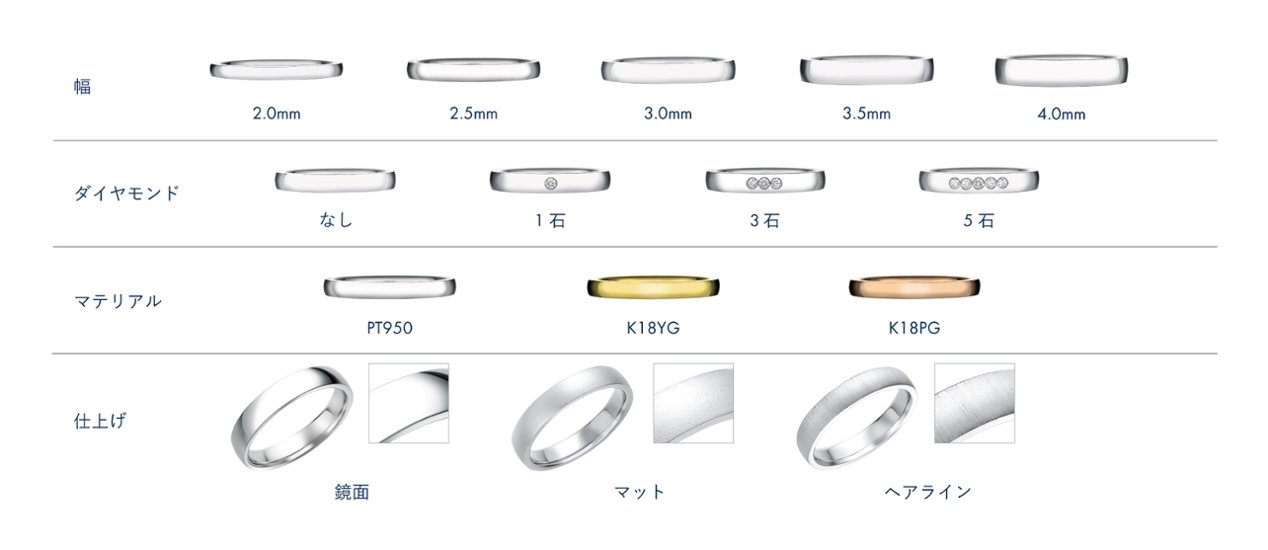 ロイヤルアッシャー　WRB3LD30K-WRA0LD35K マリッジリング　結婚　指輪　ペアリング　画像