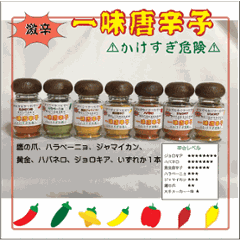 山形県産唐辛子１００％　一味唐辛子　ちょい辛～激辛まで選べる　鷹の爪　ハラペーニョ　黄唐辛子　黄金唐辛子　ハバネロ　ジョロキア画像