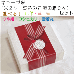 店長オススメ選べる「キューブ型お米」と「炊き込みごはんの素」セット 　贈答・ギフト・内祝い・お祝い・お礼・挨拶の画像