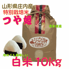 【送料無料（沖縄を除く）】特別栽培米山形県庄内産 つや姫　白米１０kg 家族みんなでつくる笑顔米の画像