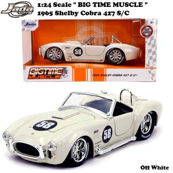 JADATOYS 1/24 BTM 1965 Shelby Cobra 427 S/C Off White画像