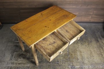 イギリス オールドパイン キッチンテーブル画像