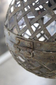 イギリス ヴィンテージ アイアンボールランプ画像