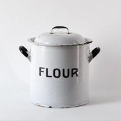 イギリス アンティーク エナメル FLOUR缶画像