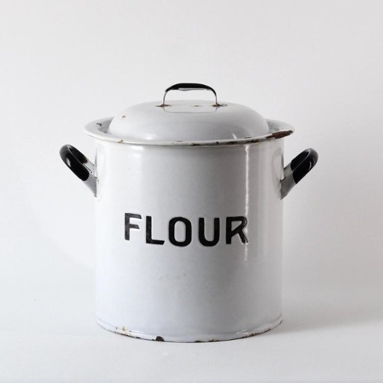 イギリス アンティーク エナメル FLOUR缶画像