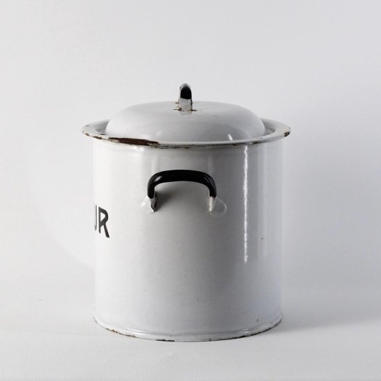 イギリス アンティーク エナメル FLOUR缶画像