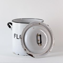 イギリス アンティーク エナメル FLOUR缶画像