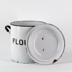 イギリス アンティーク エナメル FLOUR缶画像